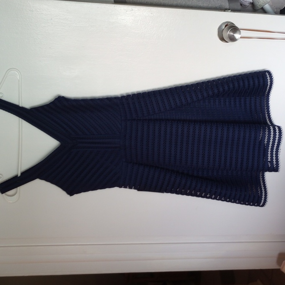 Express Navy Asymmetrical Dress